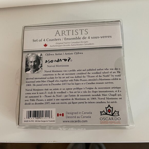 Norval Morrisseau Man Changing into Thunderbird Cork-Back Coasters NWOT - Picture 4 of 4